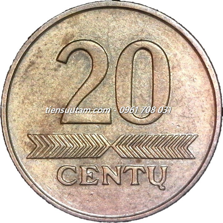 Mặt Trước Xu Litva 20 cent 1997-2014