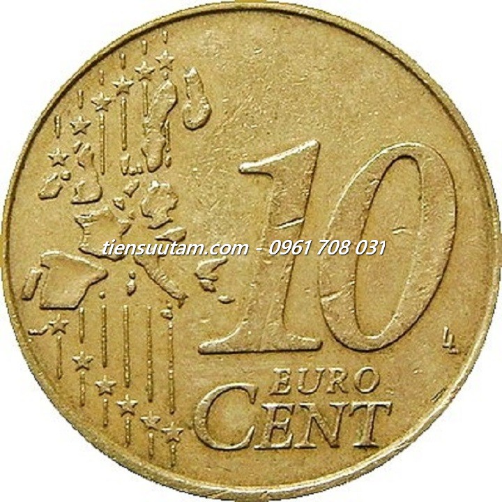 Mặt Trước Xu Netherlands - Hà Lan 10 Cents Euro 1999-2006
