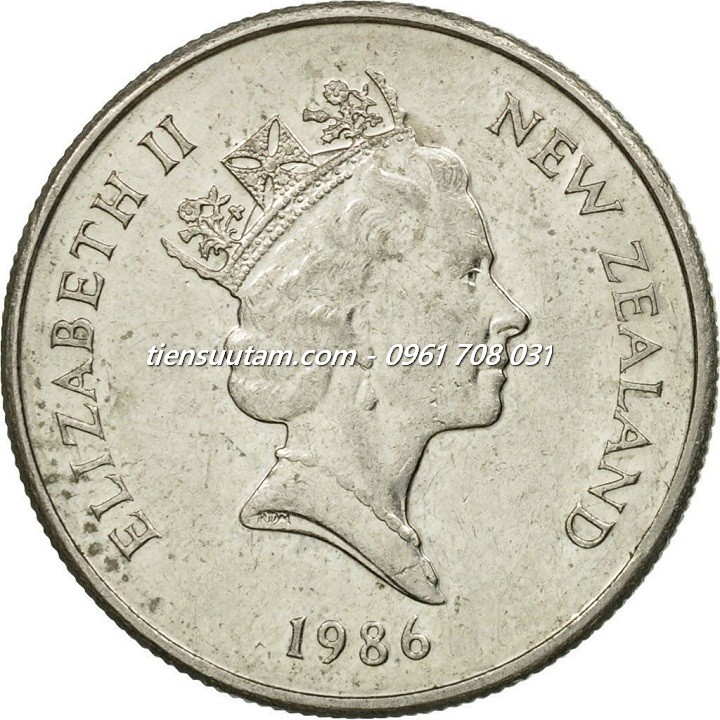 Mặt Trước Xu New Zealand 5 Cent 1986-1998