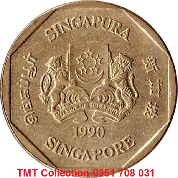Xu Singapore 1 dolllars 1987-2012 cũ (xu)