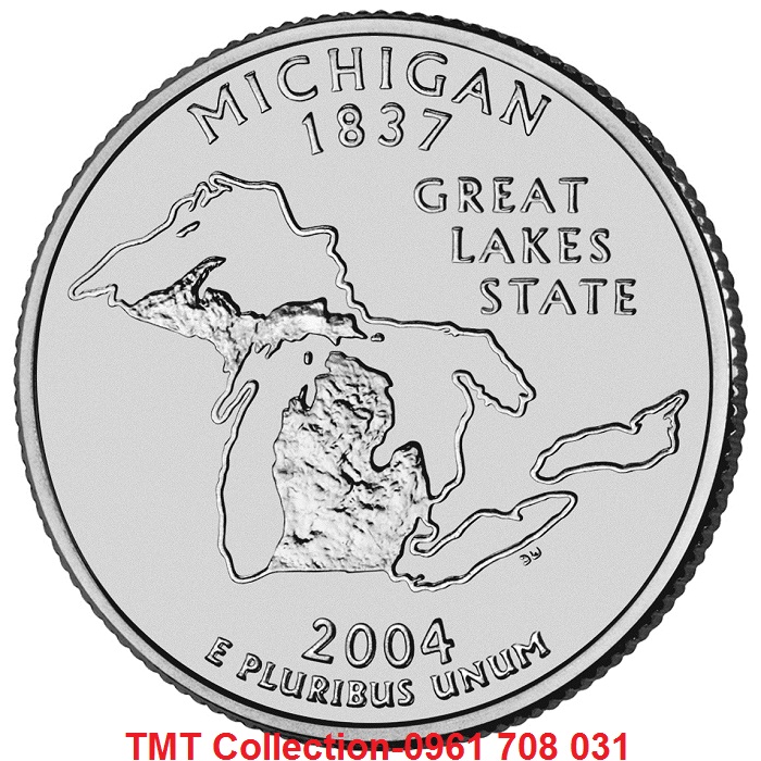 Xu USA-Mỹ Bang Michigan 1/4 Dollar 2004