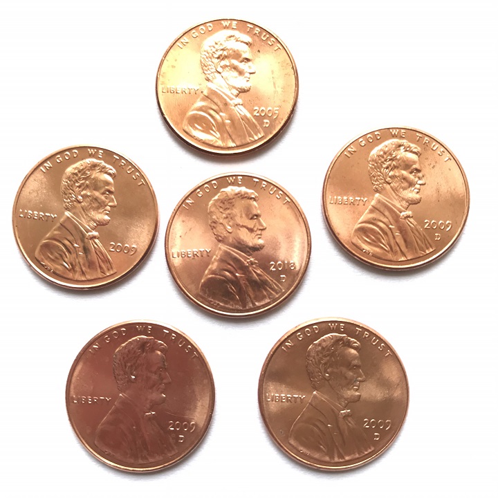Bộ 6 xu Lincon 1 cent của Mỹ - TMT Collection.com