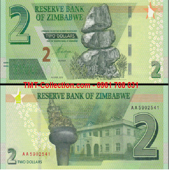 Zimbabwe 2 Dollars 2019 UNC