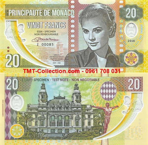 Monaco 20 Francs Fantacy 2018 Unc Polyme