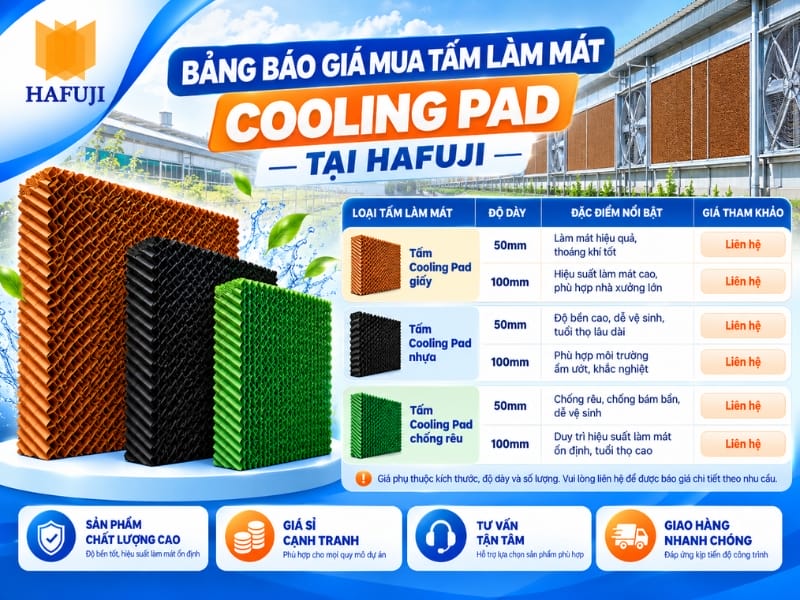 Bảng báo giá mua tấm làm mát Cooling Pad tại Hafuji