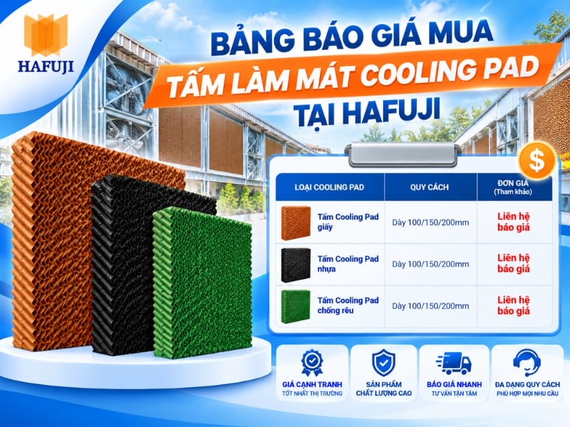 Bảng báo giá mua tấm làm mát Cooling Pad tại Hafuji