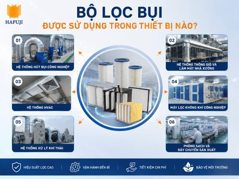 Bộ lọc bụi được sử dụng trong thiết bị nào?