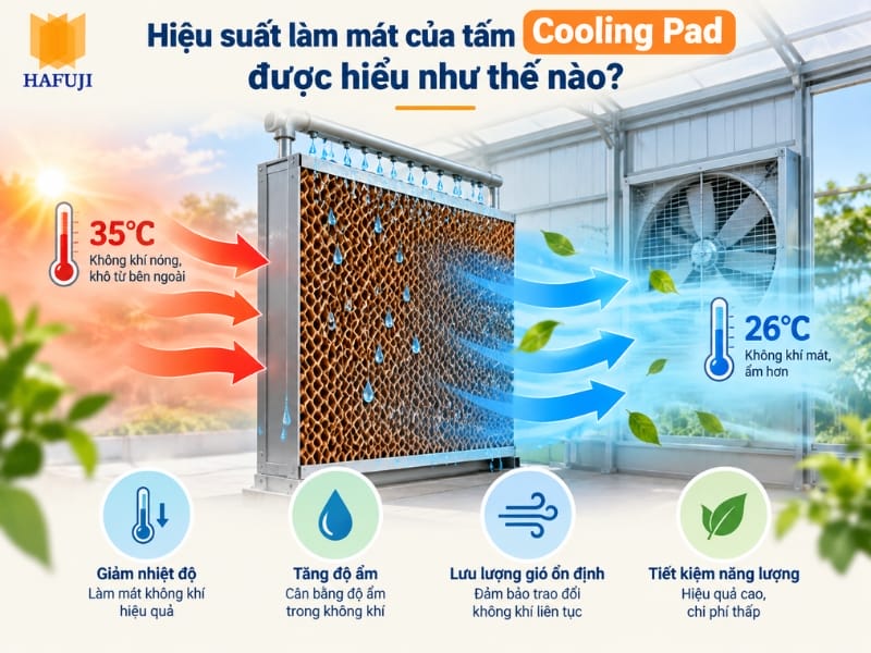 Hiệu suất làm mát của tấm Cooling Pad được hiểu như thế nào?