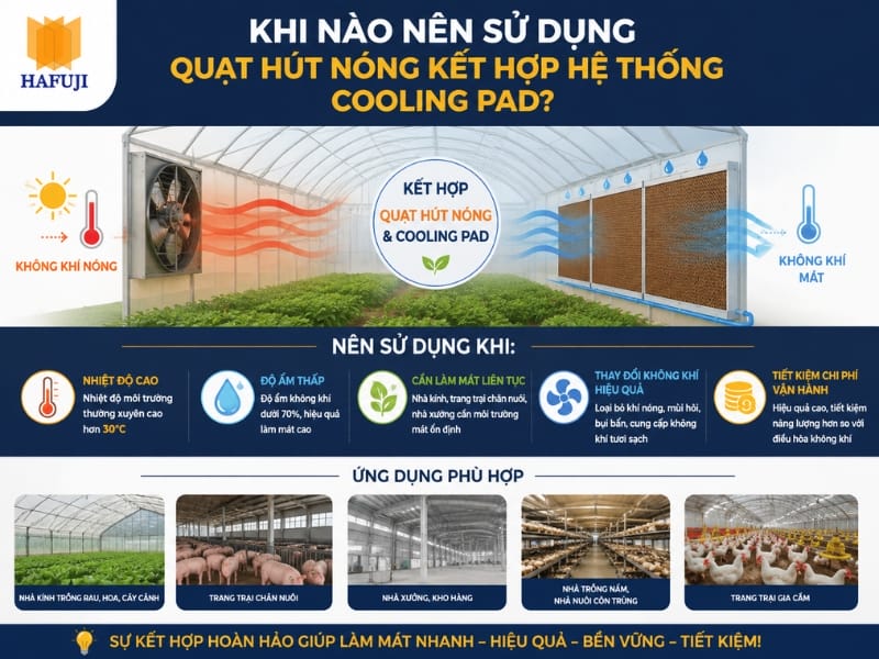 Khi nào nên sử dụng quạt hút nóng kết hợp hệ thống Cooling Pad?