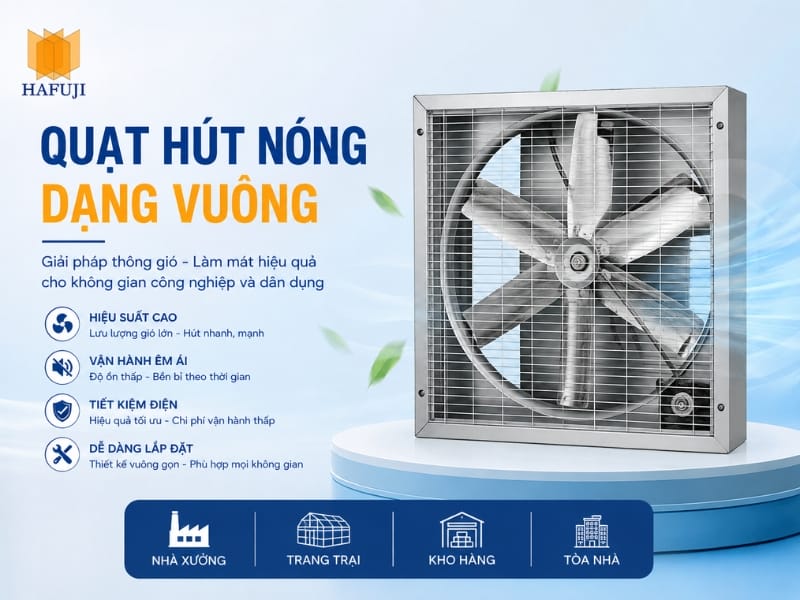 Quạt hút nóng dạng vuông