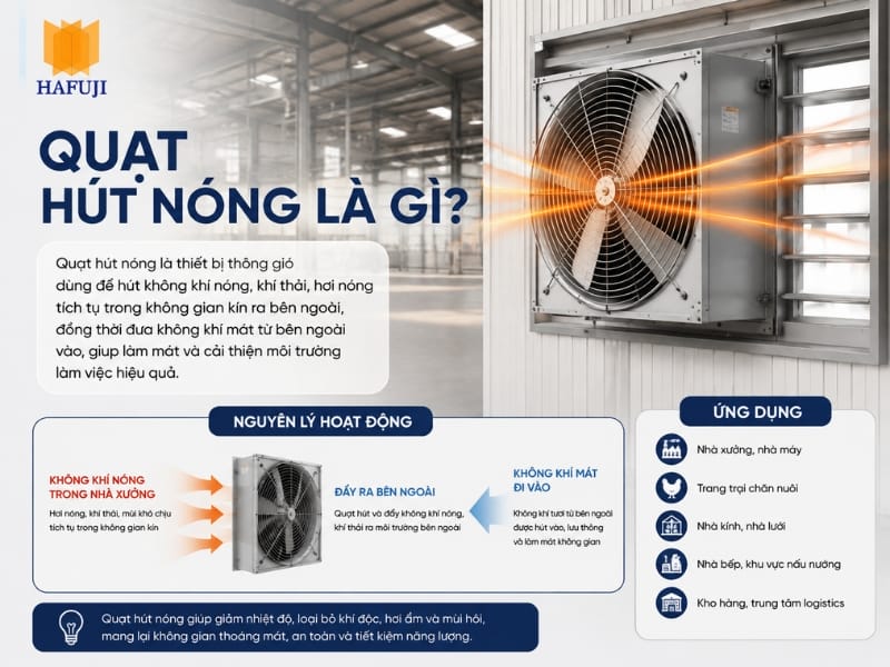 Quạt hút nóng là gì? Vai trò trong hệ thống thông gió công nghiệp