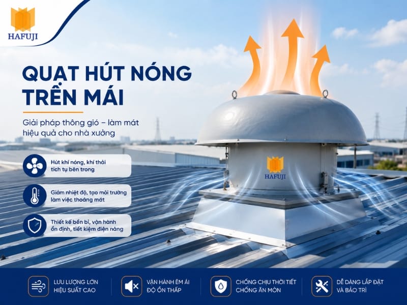Quạt hút nóng trên mái