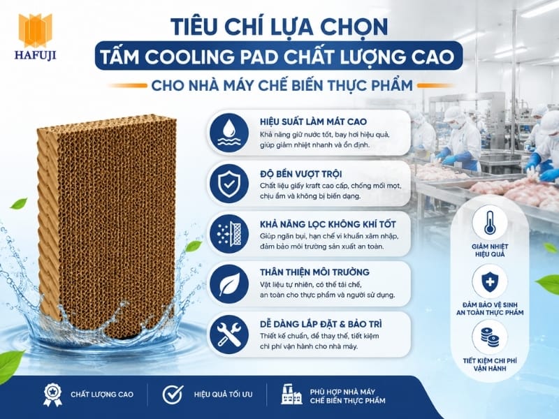 Tiêu chí lựa chọn tấm Cooling Pad chất lượng cao cho nhà máy chế biến thực phẩm