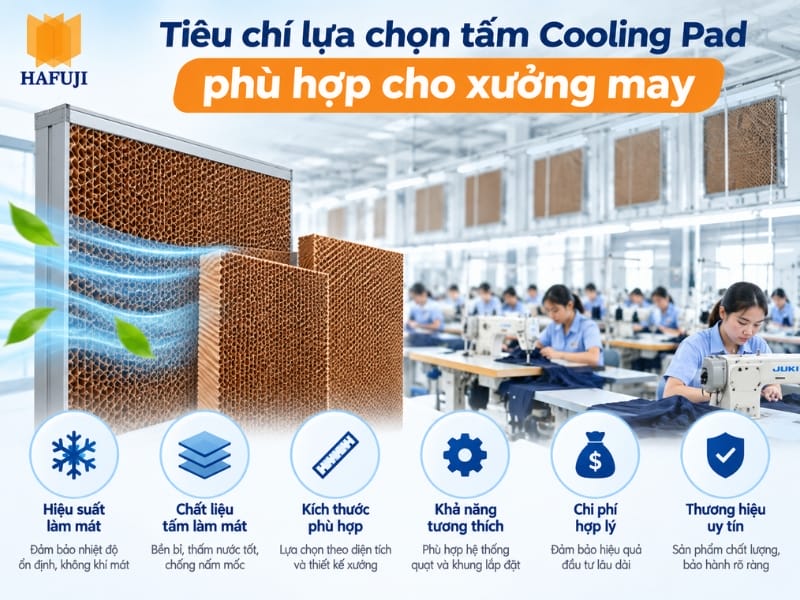 Tiêu chí lựa chọn tấm Cooling Pad phù hợp cho xưởng may