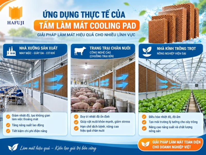 Ứng dụng thực tế của tấm làm mát Cooling Pad trong công nghiệp
