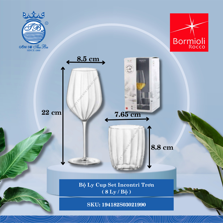 Incontri bộ 8 ly thủy tinh 8 Cái/Hộp Bormioli Rocco Thủy Tinh 194182S03021990