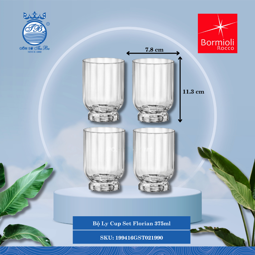 Bộ 4 Ly Florian Bormioli Rocco Thủy Tinh