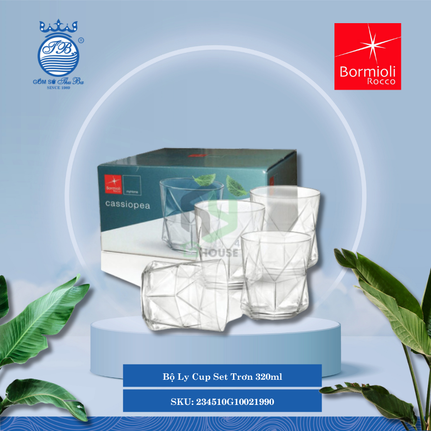 Bộ 4 Ly Cassiopea 320ml (Nhiều Màu) Bormioli Rocco Thủy Tinh