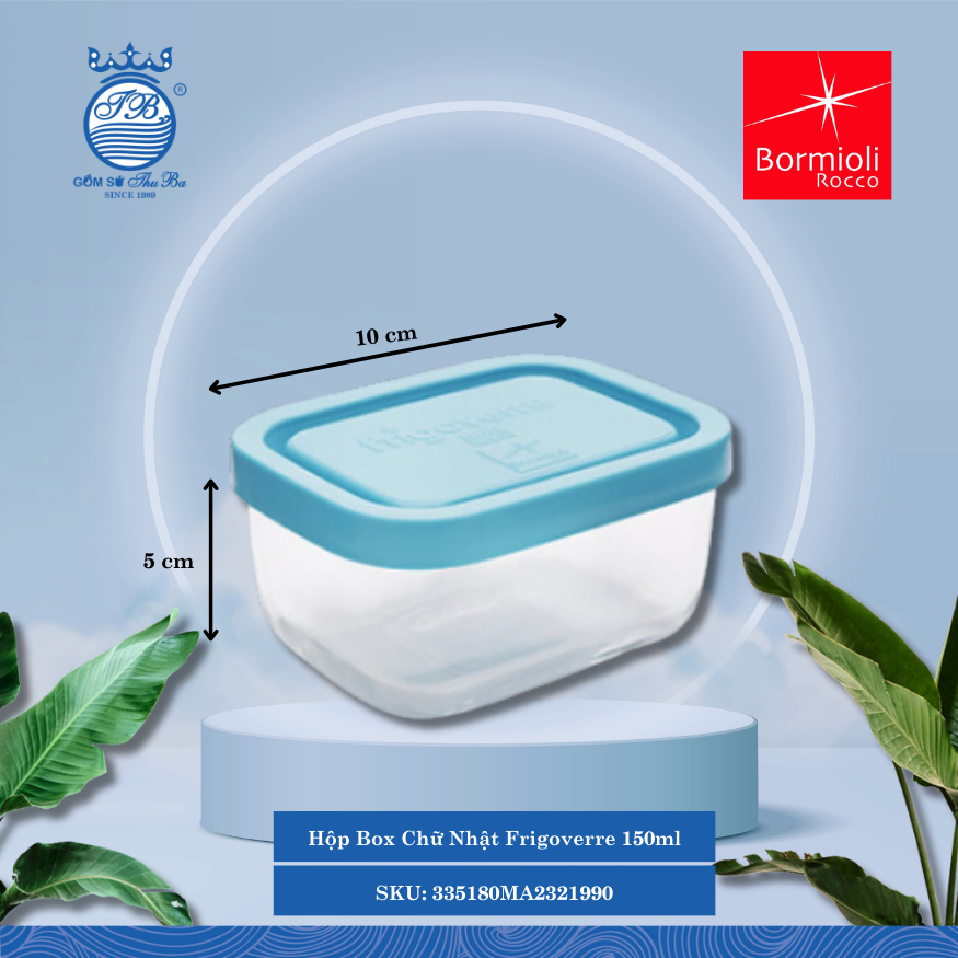 Hộp Chữ Nhật Frigoverre Bormioli Rocco Thủy Tinh