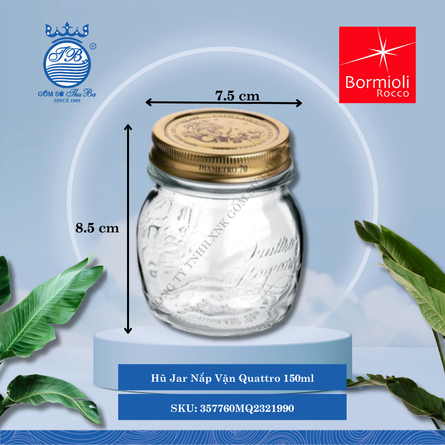 Hủ Quattro Invetro Bormioli Rocco Thủy Tinh