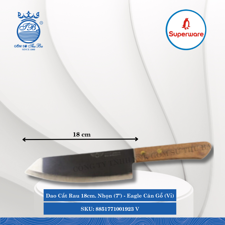 Dao Cắt Rau Eagle Cán Gỗ (Vĩ) (Nhiều Size, Nhiều Loại) Superware Inox