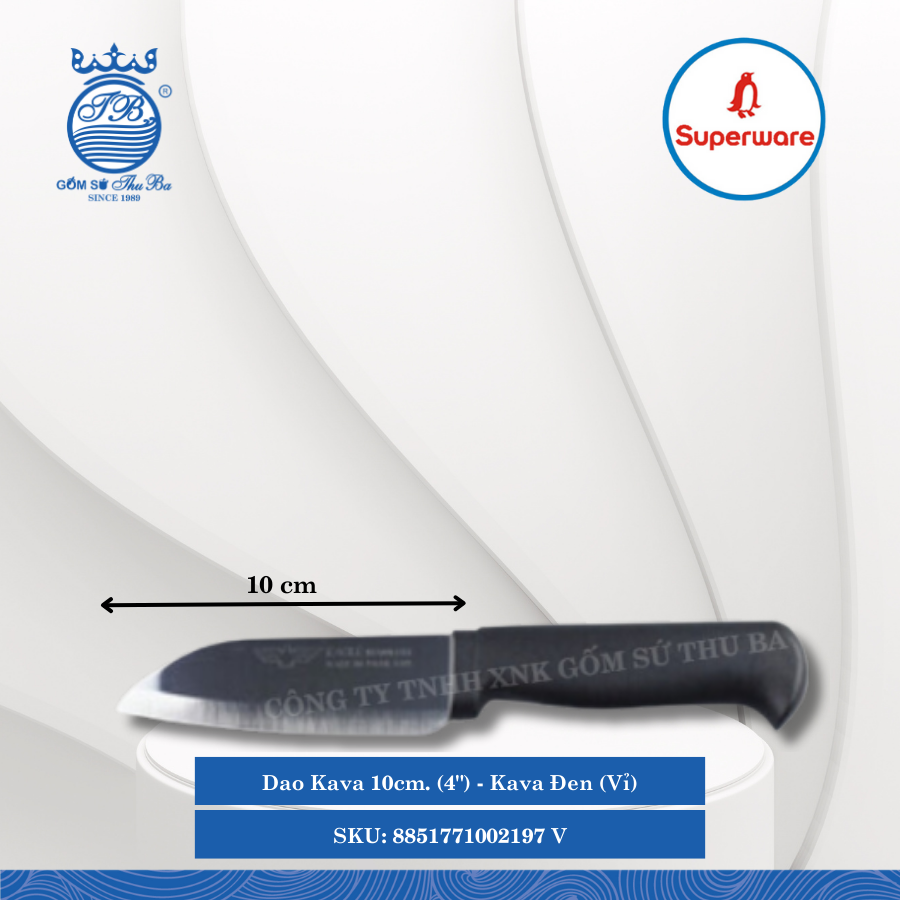 Dao Kava Đen (Vỉ) (Nhiều Size) Superware Inox