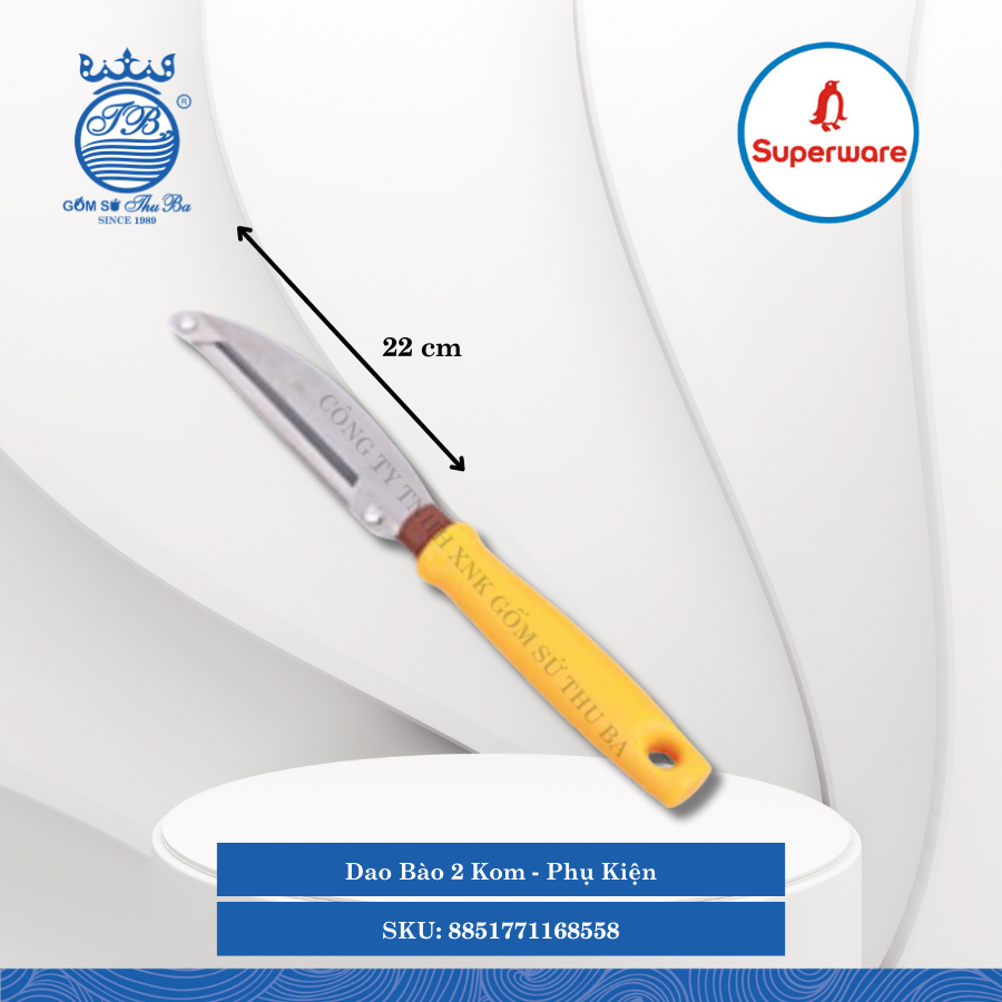Dao Bào 2 Kom Phụ Kiện Dài: 22cm Superware Inox 8851771168558