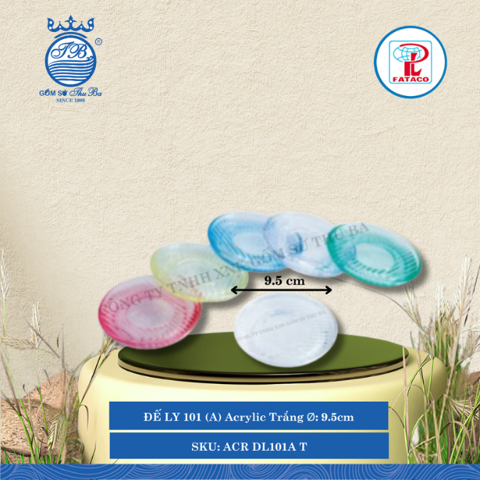 Đế Ly 101 (A) Acrylic (Nhiều Màu) Fataco Nhựa