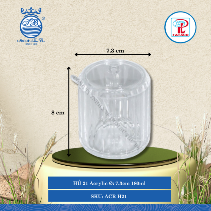 Hủ Có Muỗng Acrylic (Nhiều Size) Fataco Nhựa