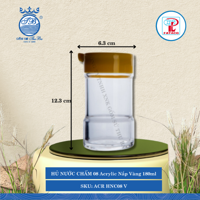 HŨ ĐỰNG NƯỚC CHẤM NC 08, NC 09, NC 10 Acrylic (Nhiều Size) Fataco Nhựa