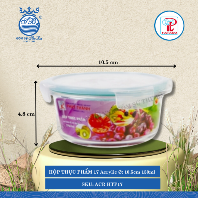 Hộp Thực Phẩm Tròn Acrylic (Nhiều Size) Fataco Nhựa