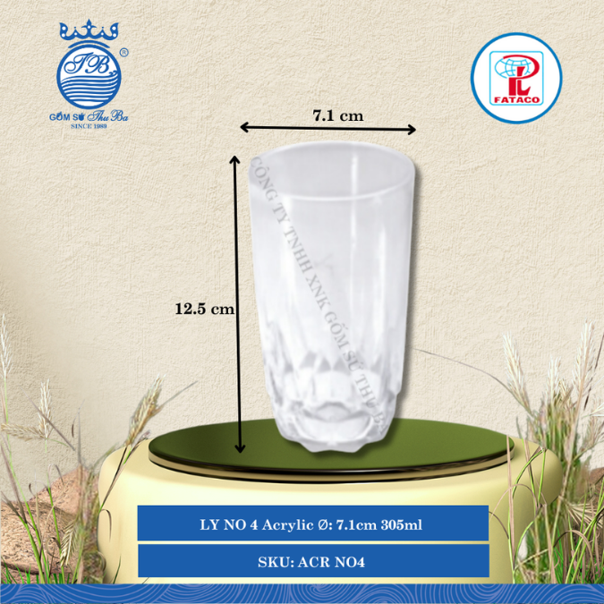 Ly NO 4 Acrylic (Nhiều Màu) Fataco Nhựa