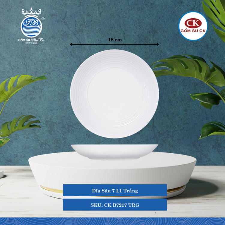 Dĩa Sâu Trắng (Nhiều Size) CK Sứ