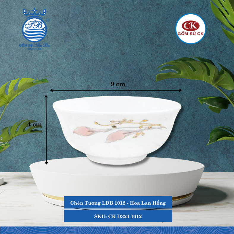 Chén Tương LĐB 1012 - Hoa Lan Hồng Ø: 9cm 100ml Cao: 4cm CK Sứ CK D324 1012