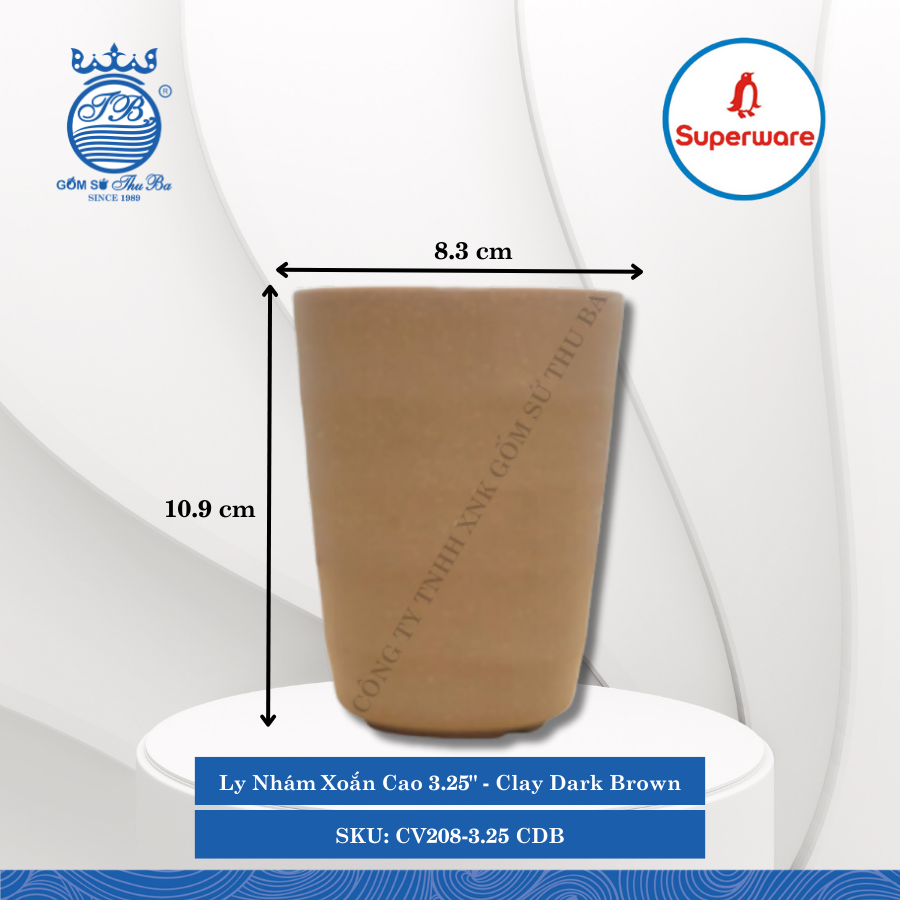 Ly Nhám Xoắn J&K Nhám Clay Dark Brown (Nhiều Loại) Superware Nhựa