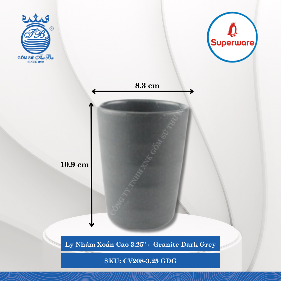 Ly Nhám Xoắn J&K Nhám Granite Dark Grey (Nhiều Loại) Superware Nhựa