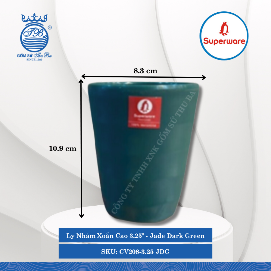 Ly Nhám Xoắn J&K Nhám Jade Dark Green (Nhiều Loại) Superware Nhựa