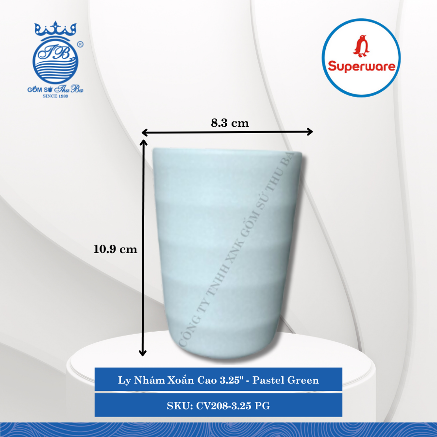 Ly Nhám Xoắn J&K Nhám Pastel Green (Nhiều Loại) Superware Nhựa