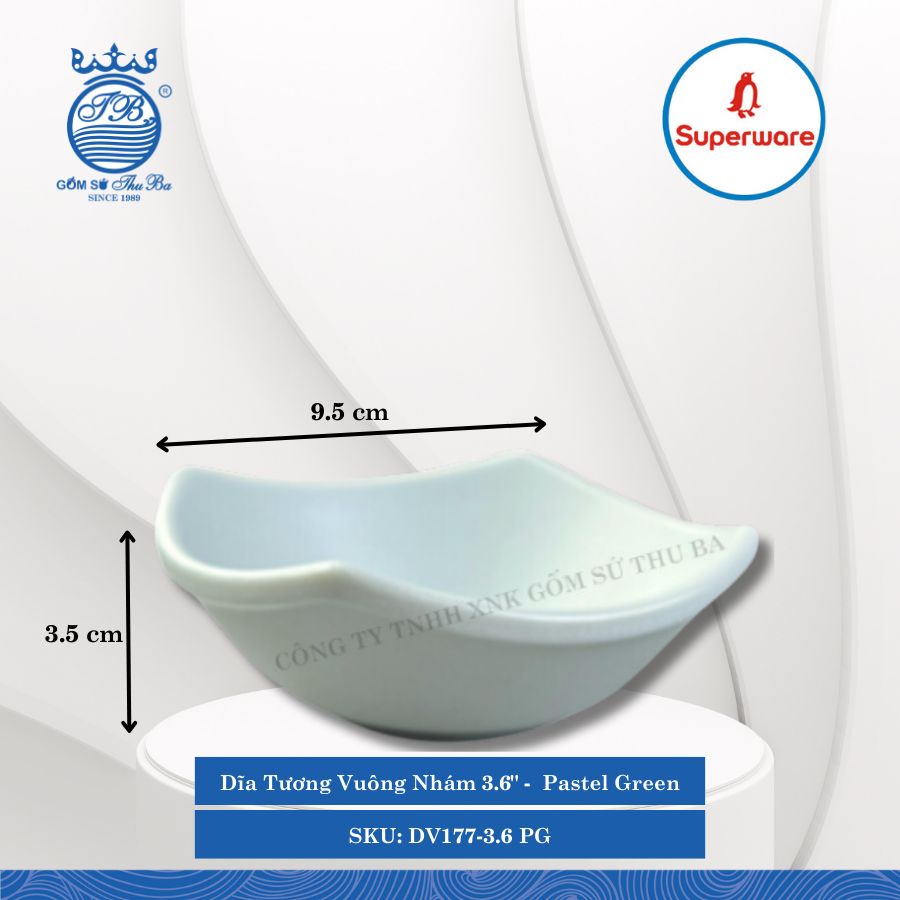 Dĩa Tương Vuông Nhám 3.6