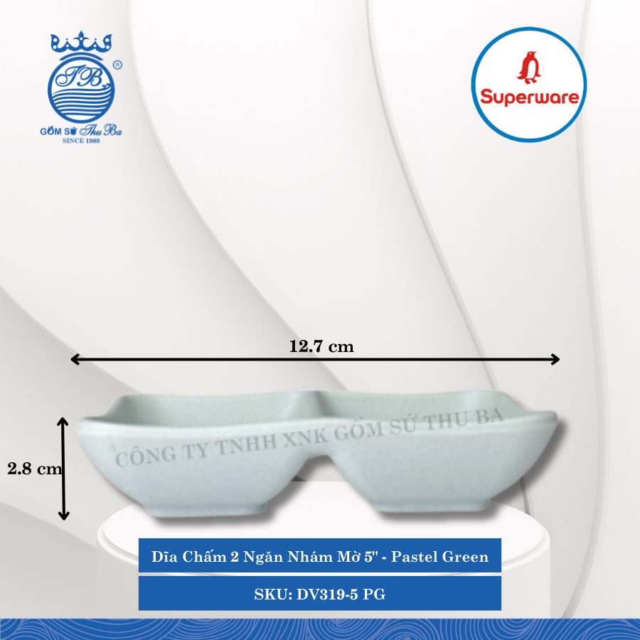 Dĩa Chấm 2 Ngăn Nhám Mờ 5
