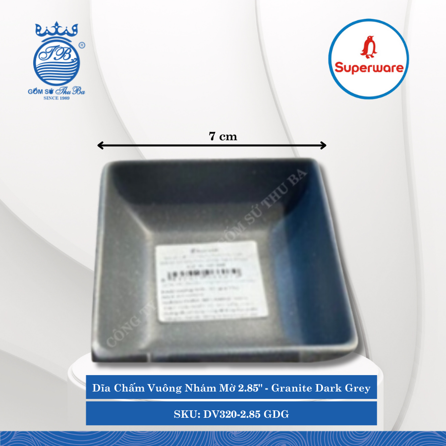 Dĩa Chấm Vuông Nhám Mờ 2.85