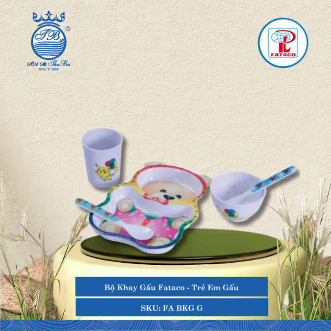 BỘ KHAY GẤU Fataco - Trẻ Em Gấu Nhựa FA BKG G