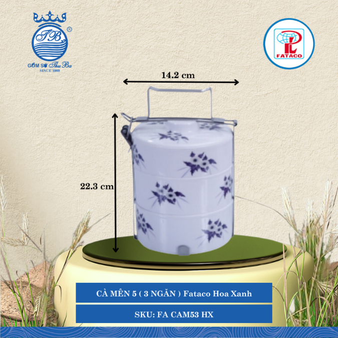 Cà Mên 3 Ngăn Fataco (Nhiều Loại, Nhiều Màu) Nhựa