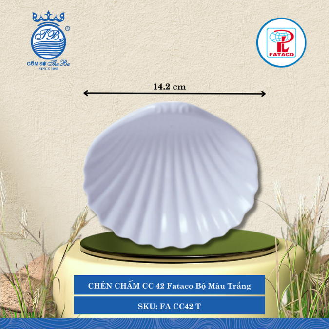 CHÉN CHẤM CC 42 Fataco Bộ Màu Trắng Dài: 14.2cm Rộng: 12.7cm Cao: 4.5cm Nhựa FA CC42 T