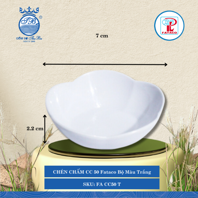 CHÉN CHẤM CC 50 Fataco Bộ Màu Trắng Ø: 7cm Cao: 2.2cm Nhựa FA CC50 T