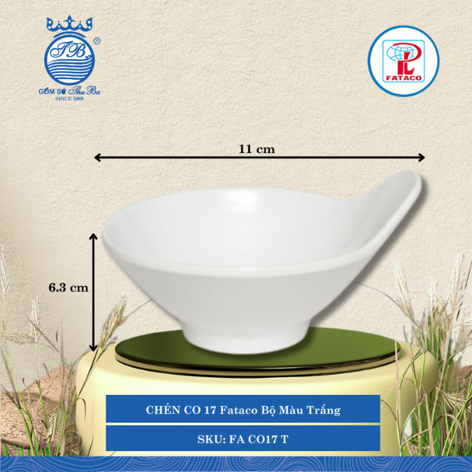 CHÉN CO 17 Fataco Bộ Màu Trắng Ø: 11cm Cao: 6.3cm Nhựa FA CO17 T