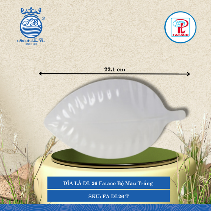Dĩa Lá DL 26, DL 27, DL 28, DL 29 Fataco Bộ Màu Trắng (Nhiều Size) Nhựa