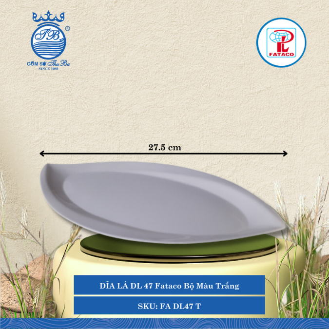 Dĩa Lá DL 47, DL 48, DL 49 Fataco Bộ Màu Trắng (Nhiều Size) Nhựa