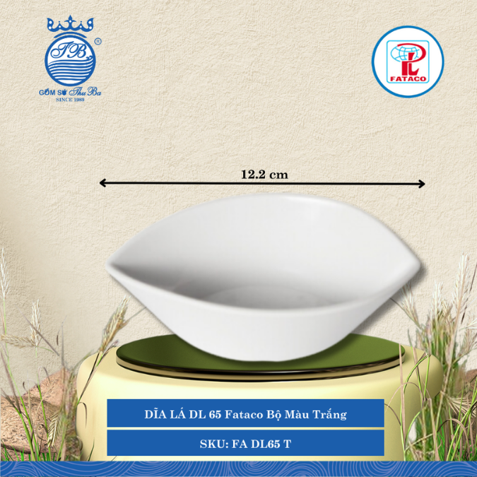 Dĩa Lá DL DL 65, DL 66, DL 67 Fataco Bộ Màu Trắng (Nhiều Size) Nhựa