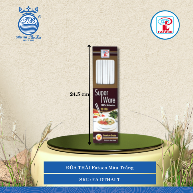 ĐŨA THÁI Fataco Màu Trắng Dài: 24.5cm Nhựa FA DTHAI T